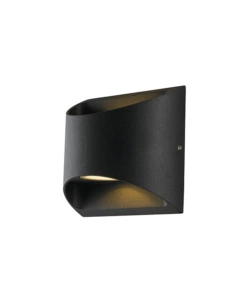 Applique a led 'veyron' in alluminio goffrato nero, 12,3x13x6,9 cm